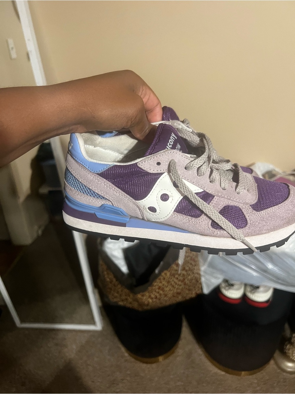 Saucony Women's Purple and Lavender Retro Runner Sneaker